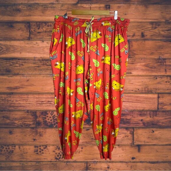 5 for $25🔥Briefly Stated Taco Print Pajama Pants 3X (22W/24W) - Picture 1 of 4